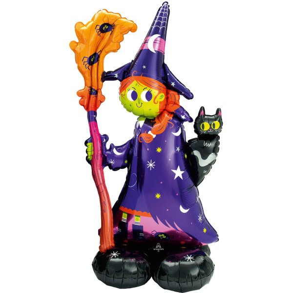 AirLoonz - stojící obří balónek Čarodějnice Halloween 139 cm