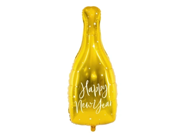 Foliový balonek láhev sektu Happy New Year - zlatá 81 cm