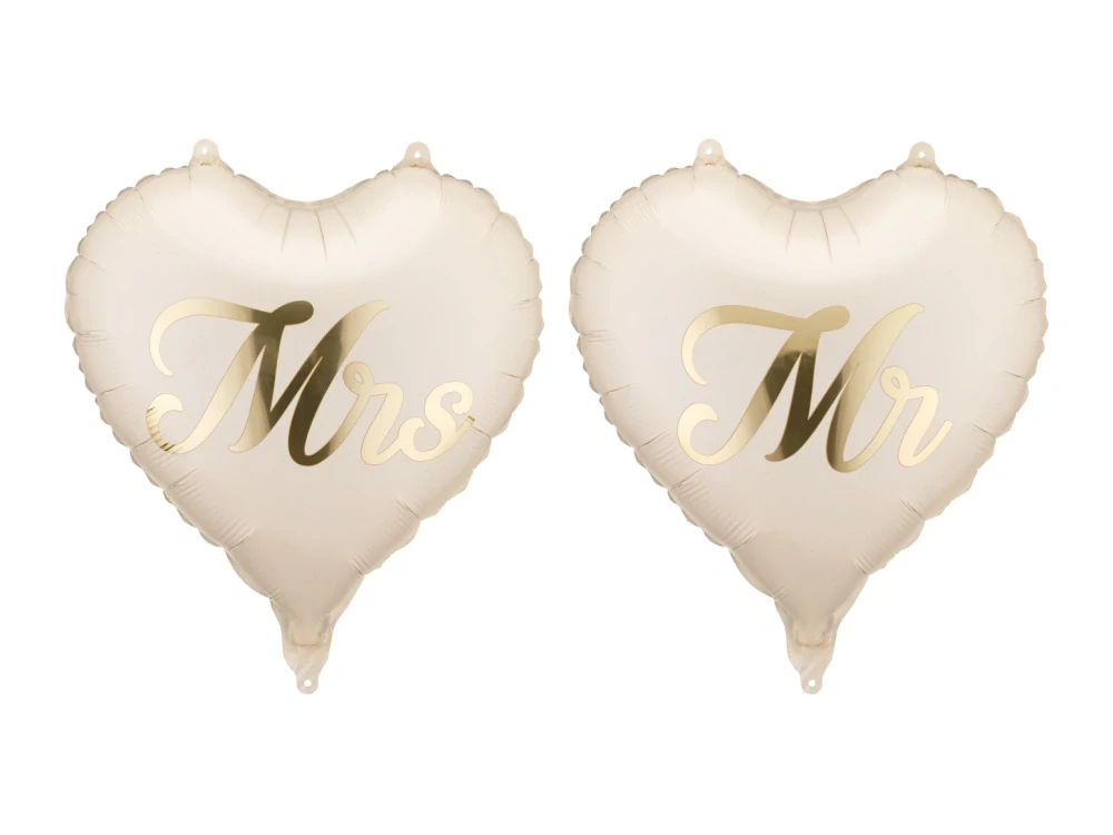 Foliové balonky MR a MRS srdíčka - 2ks v balení