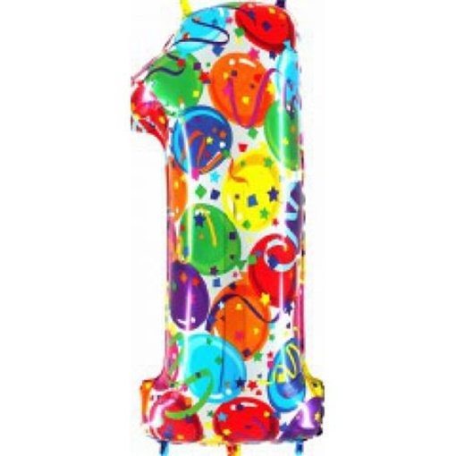 Balonek barevný číslo 1 (102 cm)