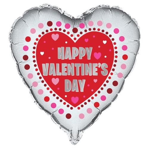 Foliové srdce Happy Valentines day 45 cm