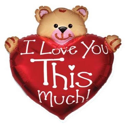 Foliový balonek Medvěd I love you this much 95 cm