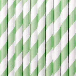 Brčka papírová bílo-mint 10 ks