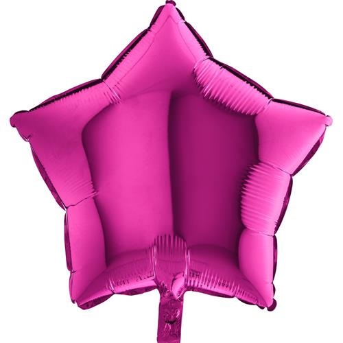 Foliový balonek Hvězda tmavě růžová 45 cm