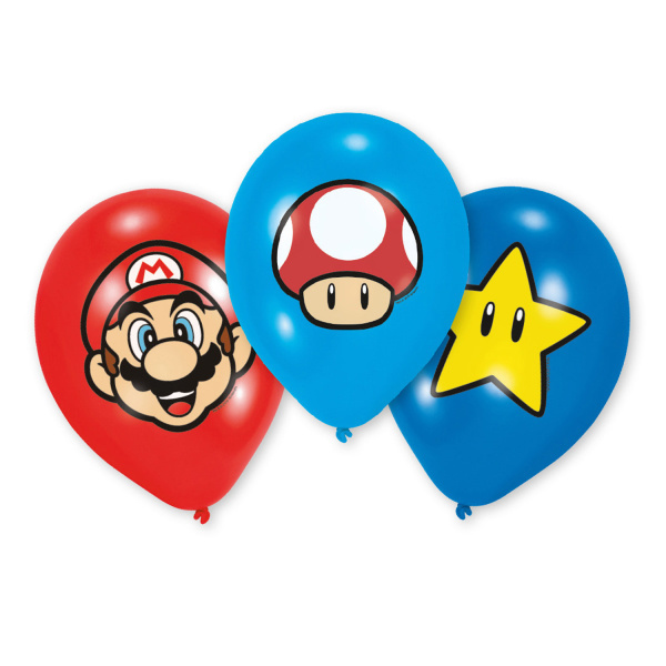 Latexové balonky s potiskem Super Mario 6 ks