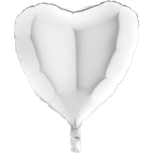 Foliové srdce bílé 45 cm