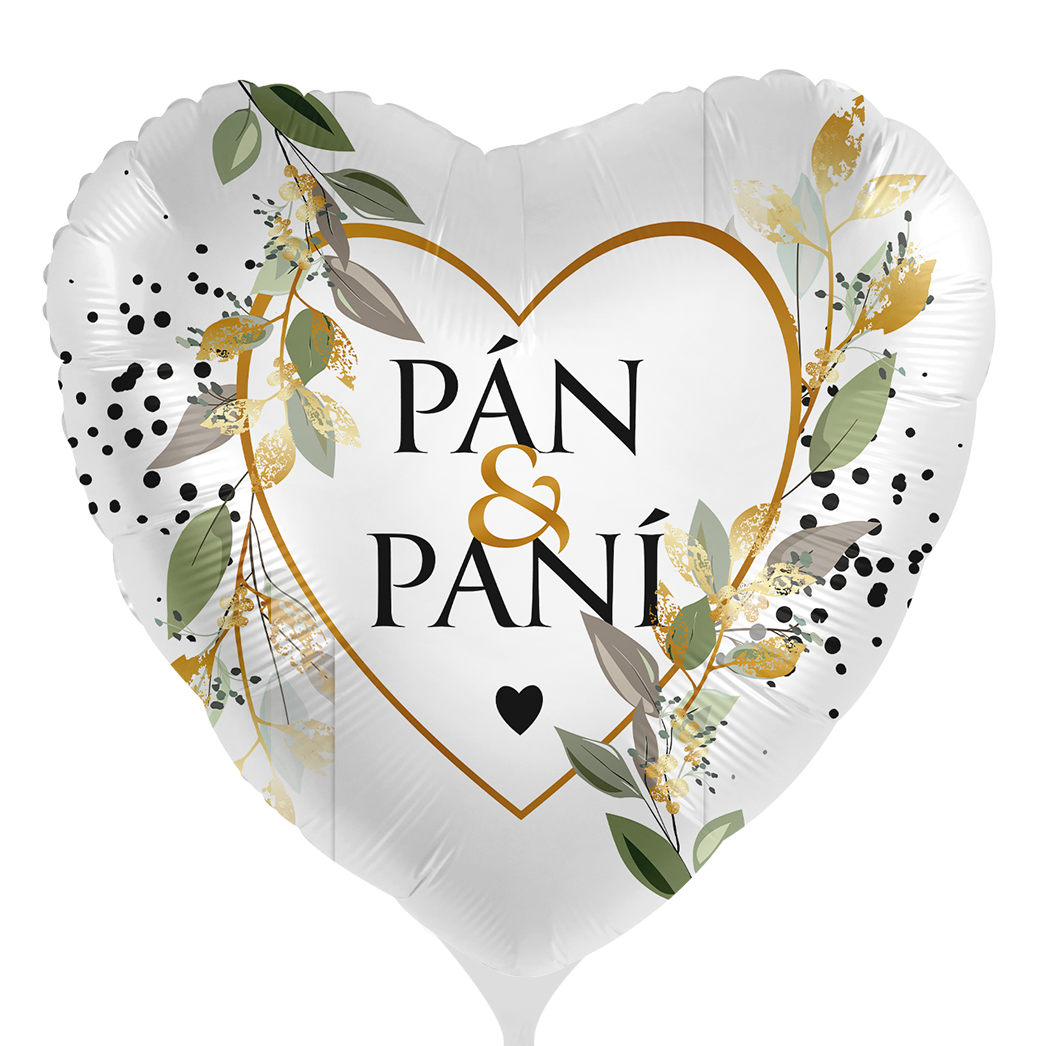 Foliový balonek srdce Pán & Paní 43 cm