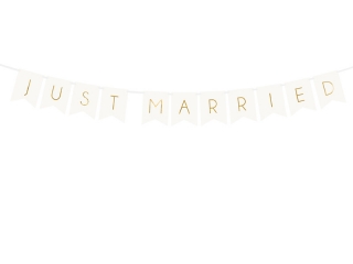 Nápis Just married zlatý 155 cm
